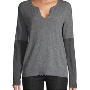 ZADIG & VOLTAIRE Celsa Bis Cashmere Henley
Sweater XS Grey Charcoal Luxury